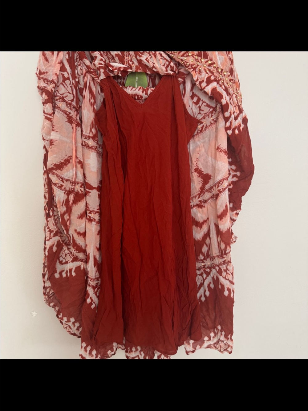 NWT Farm Rio Tropical Tapestry Red Metal Embroidered Tiered Maxi Dress - Picture 7 of 7